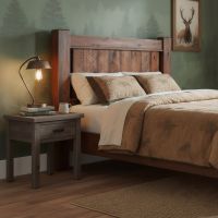 Rustic End Table: Some lifestyle images are created with AI for visualization purposes. Crafted from natural solid wood, each piece is unique and will vary.