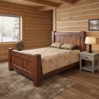 Rustic Nightstand: Some lifestyle images are created with AI for visualization purposes. Crafted from natural solid wood, each piece is unique and will vary.
