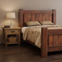 Sawmill Barnwood Nightstand: Some lifestyle images are created with AI for visualization purposes. Crafted from natural solid wood, each piece is unique and will vary.