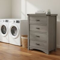 Rustic Chest of Drawers: Some lifestyle images are created with AI for visualization purposes. Crafted from natural solid wood, each piece is unique and will vary.
