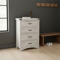 Rustic Chest of 4 Drawers: Some lifestyle images are created with AI for visualization purposes. Crafted from natural solid wood, each piece is unique and will vary.