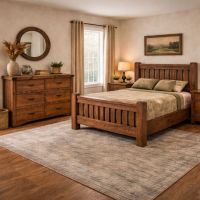 Rustic 6 Drawer Dresser: Some lifestyle images are created with AI for visualization purposes. Crafted from natural solid wood, each piece is unique and will vary.