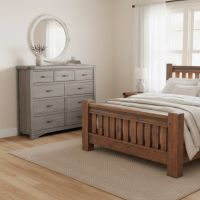 Barnwood Dresser: Some lifestyle images are created with AI for visualization purposes. Crafted from natural solid wood, each piece is unique and will vary.