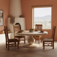 Rustic Dining Chair: Some lifestyle images are created with AI for visualization purposes. Crafted from natural solid wood, each piece is unique and will vary.