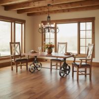Farmhouse Dining Chair: Some lifestyle images are created with AI for visualization purposes. Crafted from natural solid wood, each piece is unique and will vary.