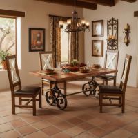 Rustic Dining Chair: Some lifestyle images are created with AI for visualization purposes. Crafted from natural solid wood, each piece is unique and will vary.