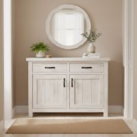 Sawmill Buffet: Some lifestyle images are created with AI for visualization purposes. Crafted from natural solid wood, each piece is unique and will vary.