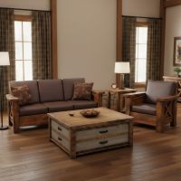 Wood Coffee Table With Storage: Some lifestyle images are created with AI for visualization purposes. Crafted from natural solid wood, each piece is unique and will vary.