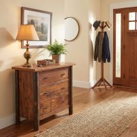 Reclaimed Barnwood Chest: Some lifestyle images are created with AI for visualization purposes. Crafted from natural solid wood, each piece is unique and will vary.