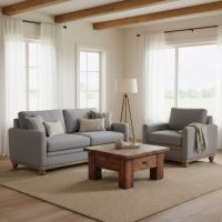 Coffee Table: Some lifestyle images are created with AI for visualization purposes. Crafted from natural solid wood, each piece is unique and will vary.