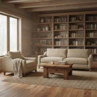 1 Drawer Coffee Table: Some lifestyle images are created with AI for visualization purposes. Crafted from natural solid wood, each piece is unique and will vary.