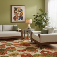 Rough Sawn End Table: Some lifestyle images are created with AI for visualization purposes. Crafted from natural solid wood, each piece is unique and will vary.