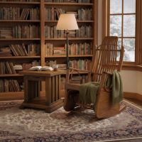 Rustic End Table: Some lifestyle images are created with AI for visualization purposes. Crafted from natural solid wood, each piece is unique and will vary.