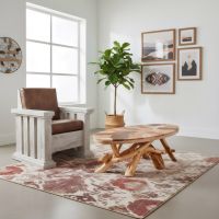 Sawmill Lounge Chair: Some lifestyle images are created with AI for visualization purposes. Crafted from natural solid wood, each piece is unique and will vary.