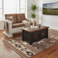 Barn-Style Loveseat: Some lifestyle images are created with AI for visualization purposes. Crafted from natural solid wood, each piece is unique and will vary.