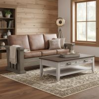 Wooden Sofa: Some lifestyle images are created with AI for visualization purposes. Crafted from natural solid wood, each piece is unique and will vary.
