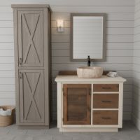 Linen Closet: Some lifestyle images are created with AI for visualization purposes. Crafted from natural solid wood, each piece is unique and will vary.