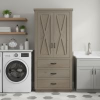 3 Drawer Linen Closet: Some lifestyle images are created with AI for visualization purposes. Crafted from natural solid wood, each piece is unique and will vary.