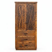 Sawmill Barn Door 3 Drawer Barnwood Linen Closet - Antique Barnwood Finish