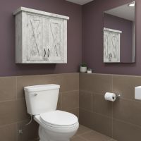 Toilet Topper Storage Cabinet: Some lifestyle images are created with AI for visualization purposes. Crafted from natural solid wood, each piece is unique and will vary.