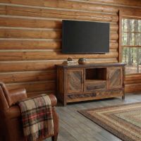 2 Door 1 Drawer TV Stand: Some lifestyle images are created with AI for visualization purposes. Crafted from natural solid wood, each piece is unique and will vary.