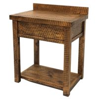 Sawmill Rough Sawn Open Vanity - Antique Barnwood Finish - Free Standing