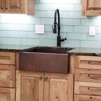 25" Apron Front Oil Rubbed Bronze Hammered Copper Single Basin Kitchen Sink