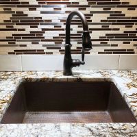 25" Oil Rubbed Bronze Hammered Copper Single Basin Kitchen Sink