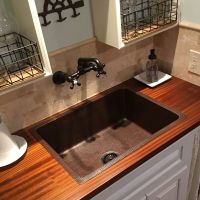25" Oil Rubbed Bronze Hammered Copper Single Basin Kitchen Sink