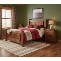 Rustic Nightstand: Some lifestyle images are created with AI for visualization purposes. Crafted from natural solid wood, each piece is unique and will vary.