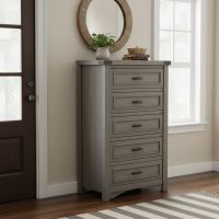 Rustic Chest of Drawers: Some lifestyle images are created with AI for visualization purposes. Crafted from natural solid wood, each piece is unique and will vary.