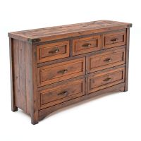 Timber Haven 7 Drawer Rough Sawn Dresser - Antique Barnwood Finish