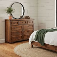 Rustic Dresser: Some lifestyle images are created with AI for visualization purposes. Crafted from natural solid wood, each piece is unique and will vary.