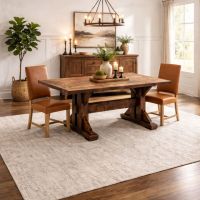 Barnwood Dining Table: Some lifestyle images are created with AI for visualization purposes. Crafted from natural solid wood, each piece is unique and will vary.
