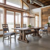 Barnwood Dining Table: Some lifestyle images are created with AI for visualization purposes. Crafted from natural solid wood, each piece is unique and will vary.