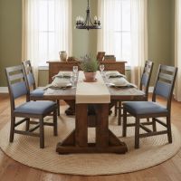 Dining Table: Some lifestyle images are created with AI for visualization purposes. Crafted from natural solid wood, each piece is unique and will vary.