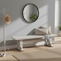 Rustic Bench: Some lifestyle images are created with AI for visualization purposes. Crafted from natural solid wood, each piece is unique and will vary.