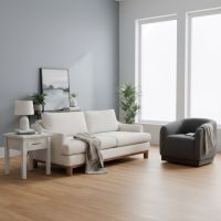 End Table: Some lifestyle images are created with AI for visualization purposes. Crafted from natural solid wood, each piece is unique and will vary.