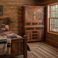 Rustic Barn Wood Armoire: Some lifestyle images are created with AI for visualization purposes. Crafted from natural solid wood, each piece is unique and will vary.