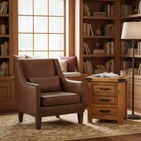 Rustic End Table: Some lifestyle images are created with AI for visualization purposes. Crafted from natural solid wood, each piece is unique and will vary.