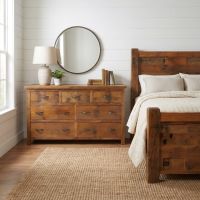 Rustic Barn Wood Dresser: Some lifestyle images are created with AI for visualization purposes. Crafted from natural solid wood, each piece is unique and will vary.