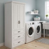 Linen Closet: Some lifestyle images are created with AI for visualization purposes. Crafted from natural solid wood, each piece is unique and will vary.