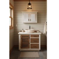 Medicine Cabinet: Some lifestyle images are created with AI for visualization purposes. Crafted from natural solid wood, each piece is unique and will vary.