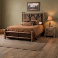 Rustic Log Bed: Some lifestyle images are created with AI for visualization purposes. Crafted from natural solid wood, each piece is unique and will vary.
