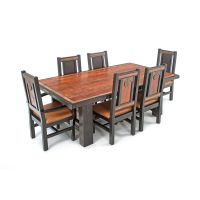 Western Woods Rustic Barn Wood Dining Set