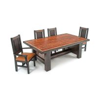 Western Woods Rustic Barn Wood Dining Set