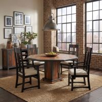 Rustic Octagon Table: Some lifestyle images are created with AI for visualization purposes. Crafted from natural solid wood, each piece is unique and will vary.