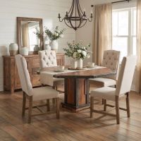 Rustic Octagon Table: Some lifestyle images are created with AI for visualization purposes. Crafted from natural solid wood, each piece is unique and will vary.