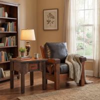 Rustic End Table: Some lifestyle images are created with AI for visualization purposes. Crafted from natural solid wood, each piece is unique and will vary.