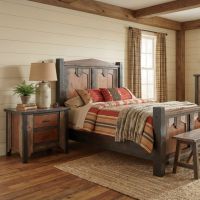 Rustic Barn Wood Nightstand: Some lifestyle images are created with AI for visualization purposes. Crafted from natural solid wood, each piece is unique and will vary.